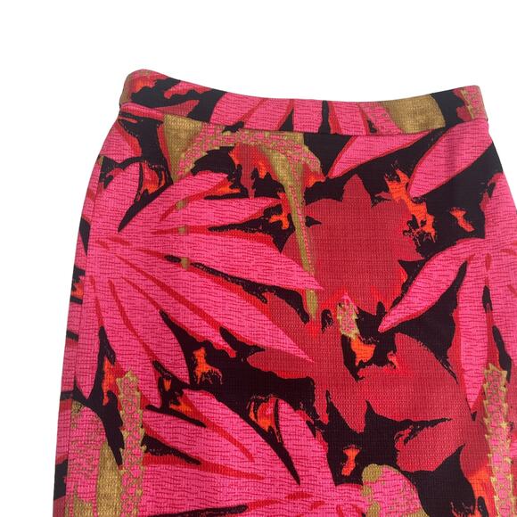J. Crew Pink and Gold Tropical Floral Pencil Skirt, size 2 - Picture 4 of 8